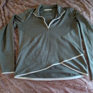 Pebble Beach Women's Gray Zip-Up Golf Shirt Medium